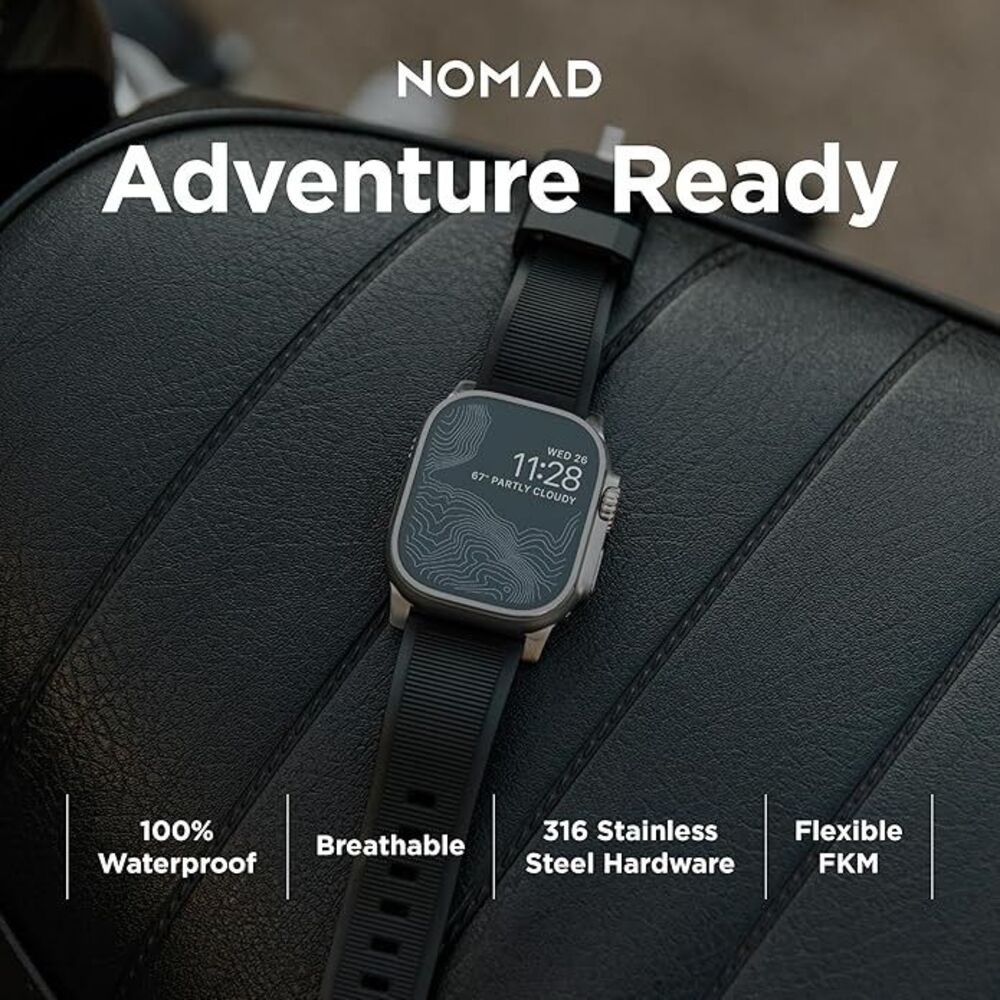 New NOMAD Rugged Band for Apple Watch Adventurous for Men Women BLACK /Just Band